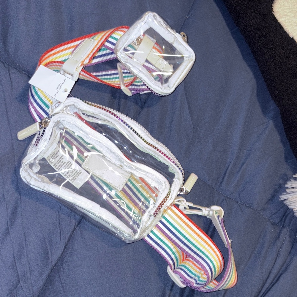 Clear Bag with Rainbow Strap